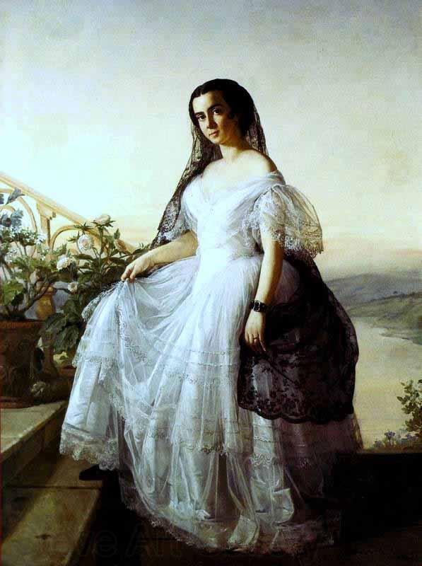 Francois Auguste Biard Portrait of a Woman France oil painting art